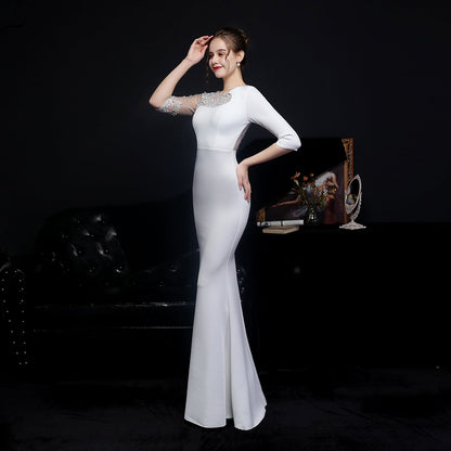 Lace Rhinestone Formal Dress