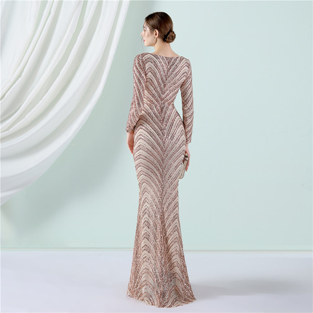Sequined Fishtail Formal Dress