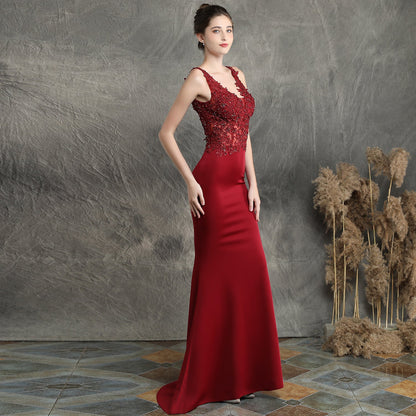 Handmade Applique Beaded Formal Dress
