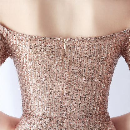 Gradient Beaded Formal Dress