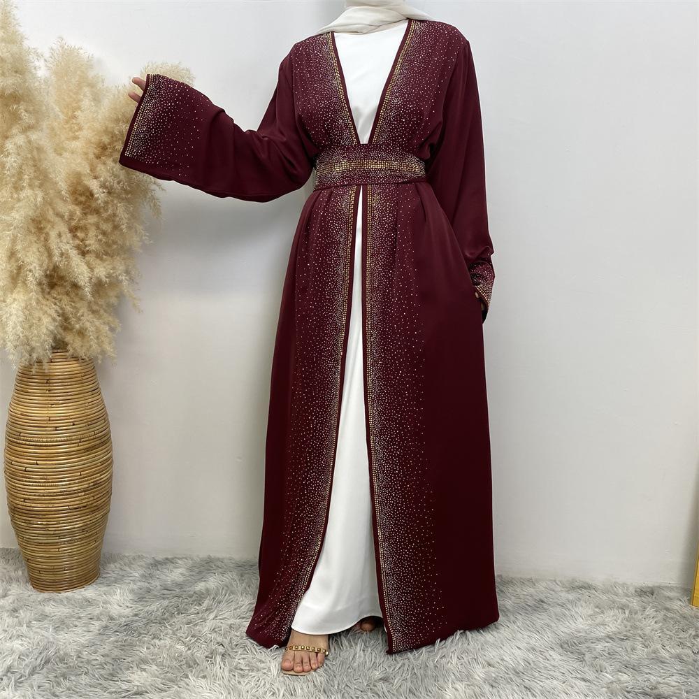 Hot Diamond Lace Up Cardigan with Pocket Dress