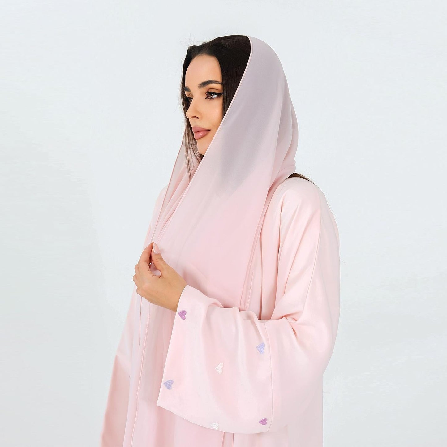 Macaroon Color Summer Thin Sleeve Heart Embroidered Robe Cardigan