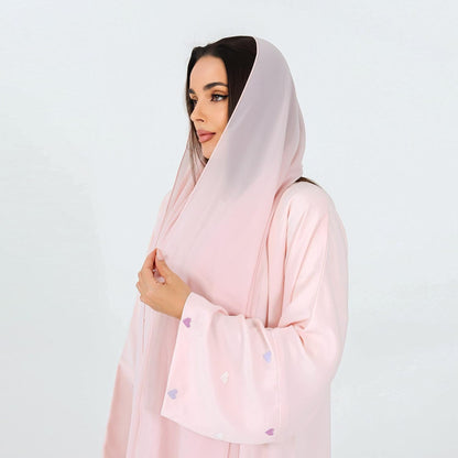 Macaroon Color Summer Thin Sleeve Heart Embroidered Robe Cardigan