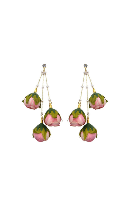 IMITATION ROSE TASSEL EARRINGS