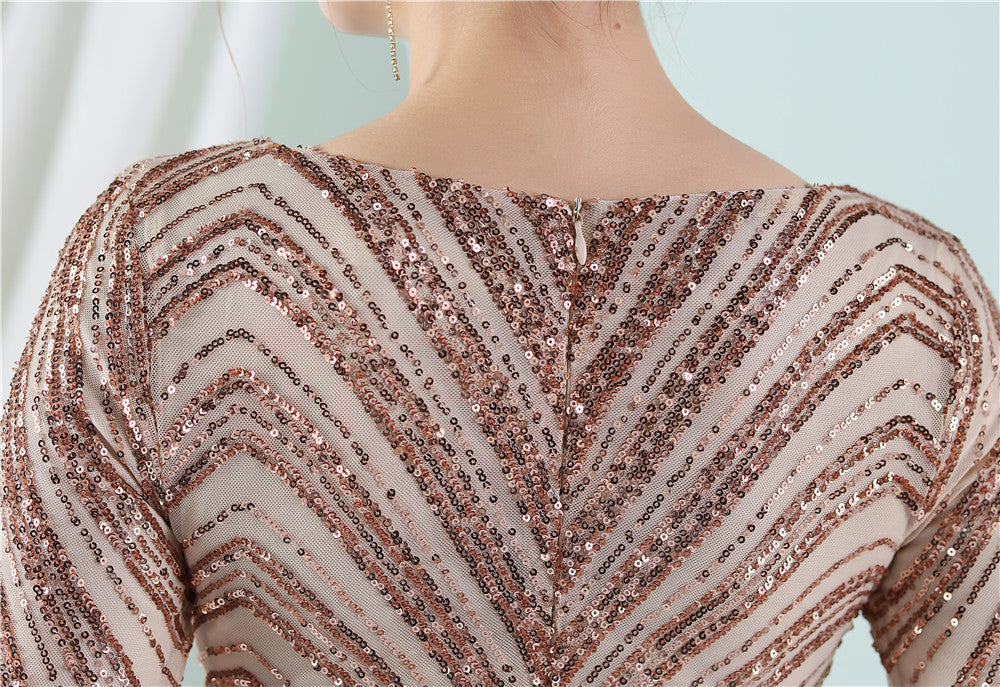 Sequined Fishtail Formal Dress