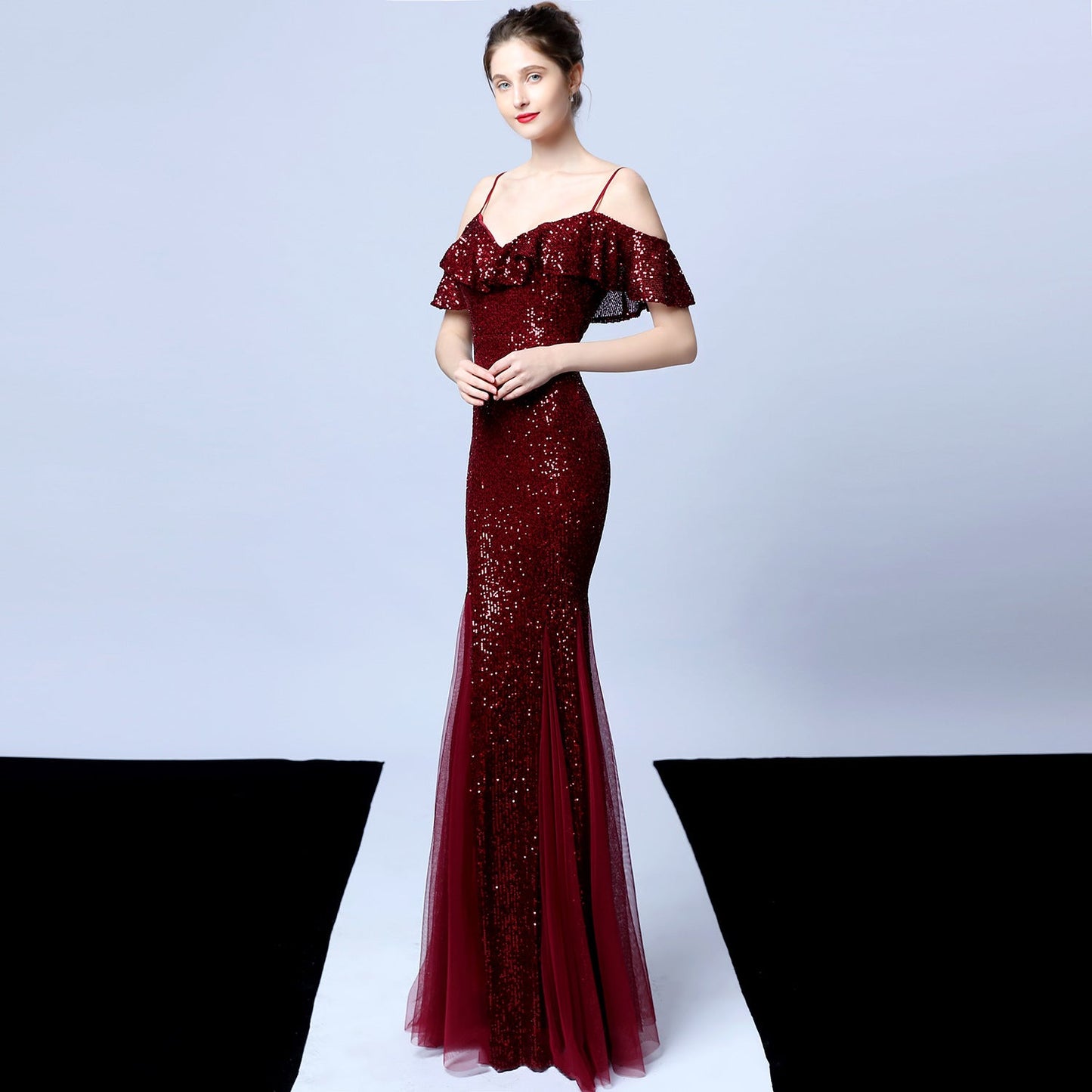 Silk Thread Fringe Beaded Formal Dresses