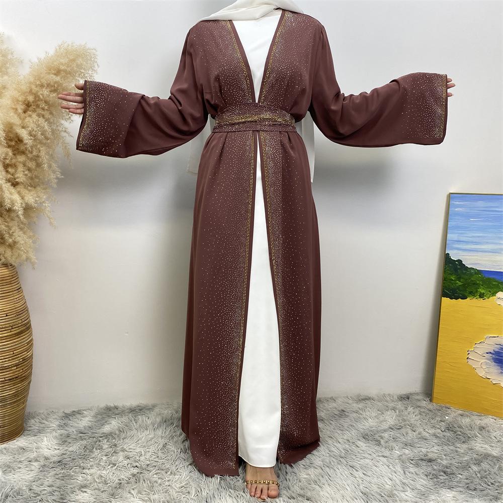 Hot Diamond Lace Up Cardigan with Pocket Dress