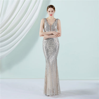 Sleeveless Sequin Formal Dress