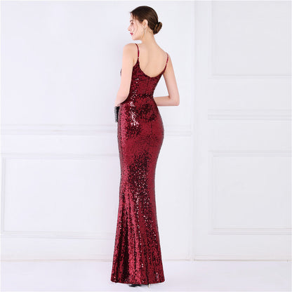 Beaded Position Flower Formal Dress