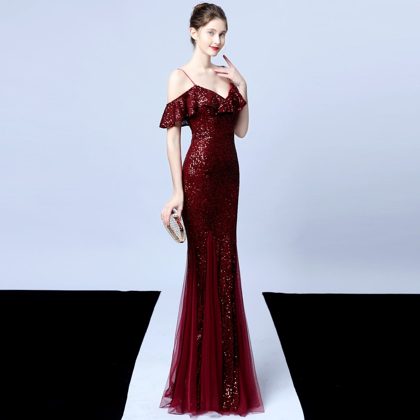 Silk Thread Fringe Beaded Formal Dresses
