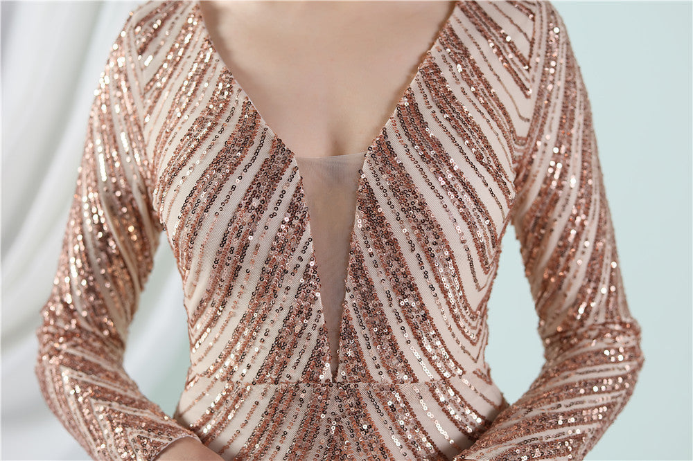 Sequined Fishtail Formal Dress