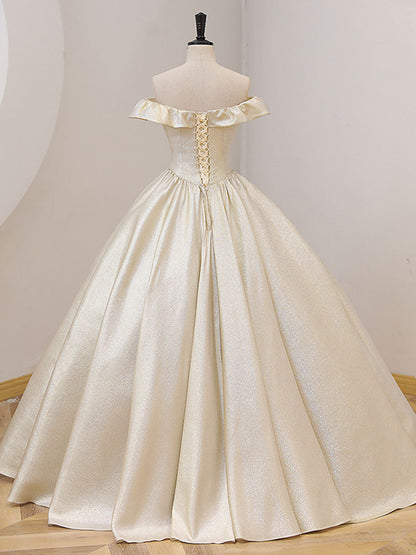 Champagne Satin Prom Dress