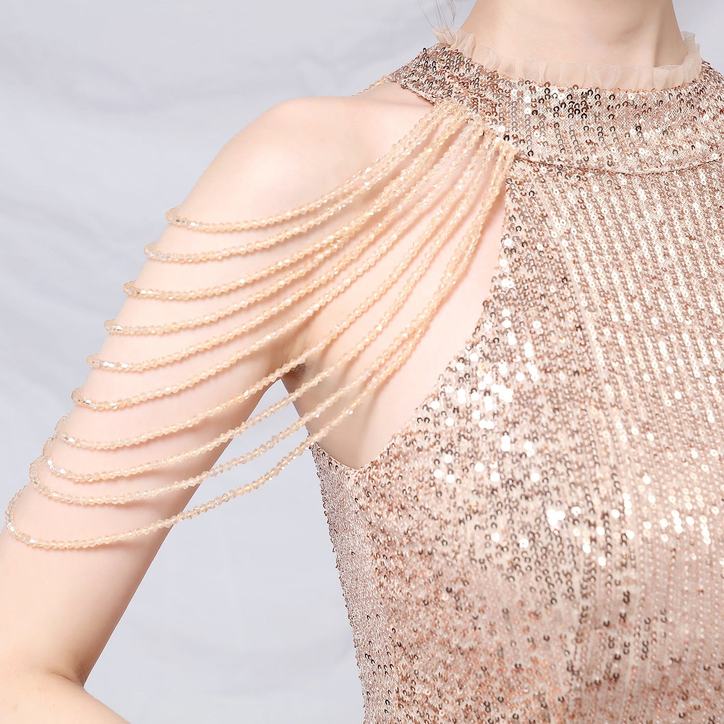 Beaded Hip Wrap Formal Dresses