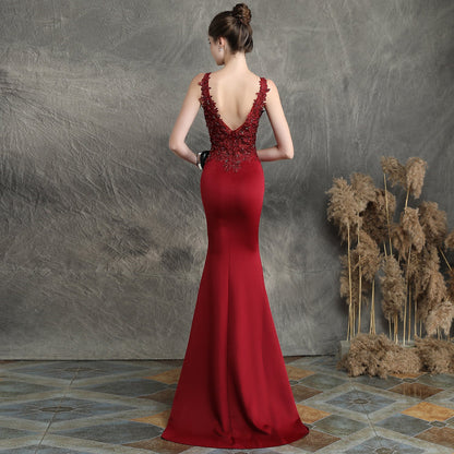 Handmade Applique Beaded Formal Dress