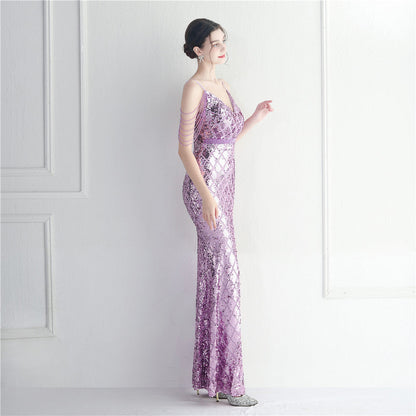Beaded Illusion Beaded Formal Dress