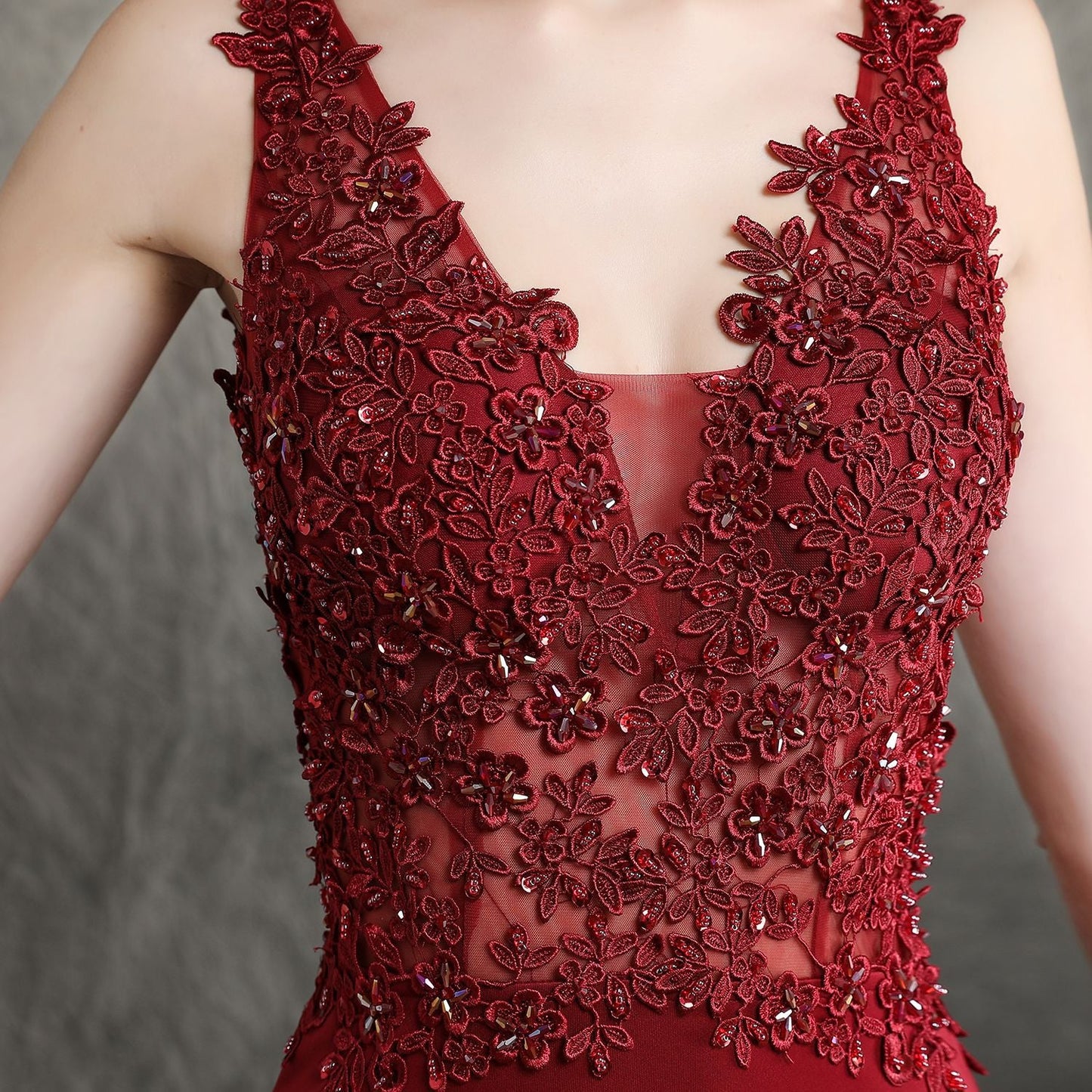 Handmade Applique Beaded Formal Dress