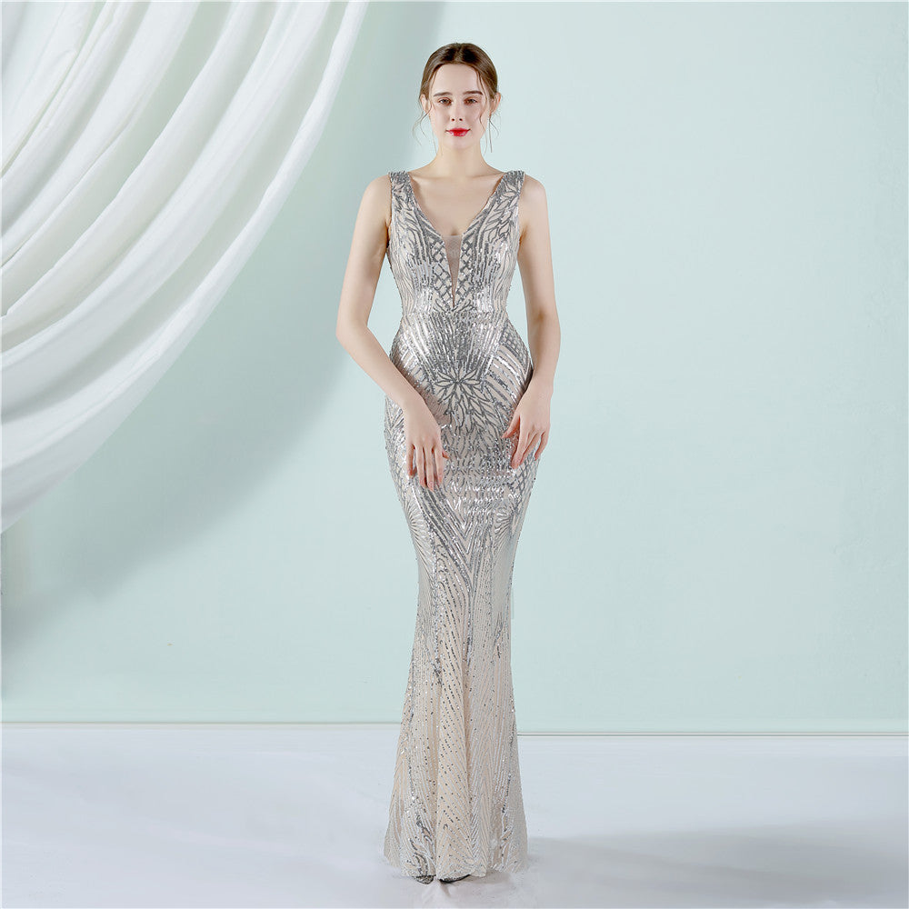 Sleeveless Sequin Formal Dress