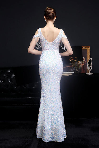 Illusion Beaded Formal Dress
