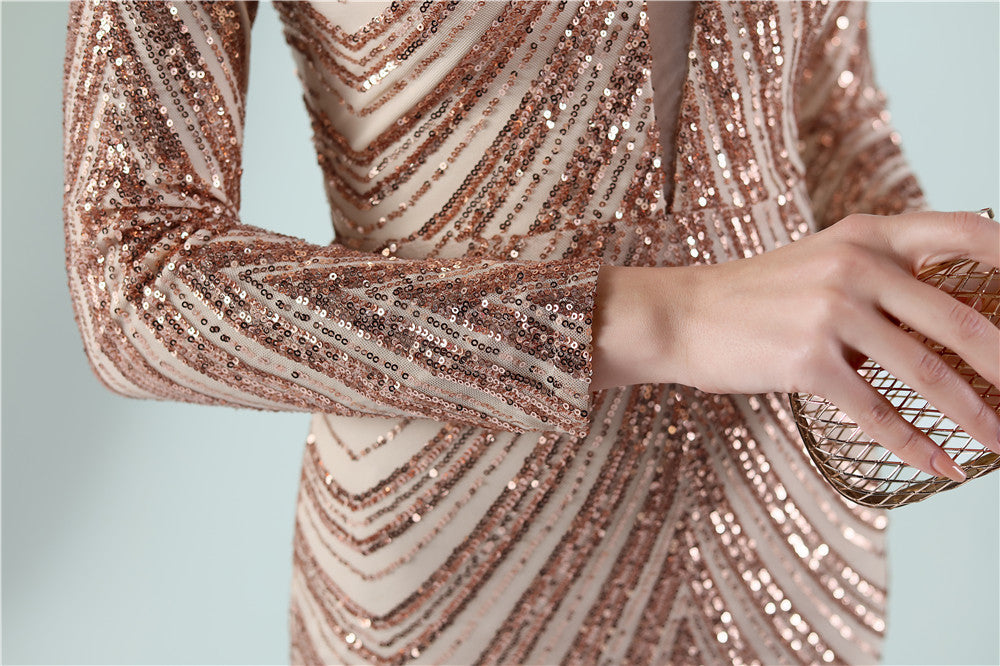 Sequined Fishtail Formal Dress