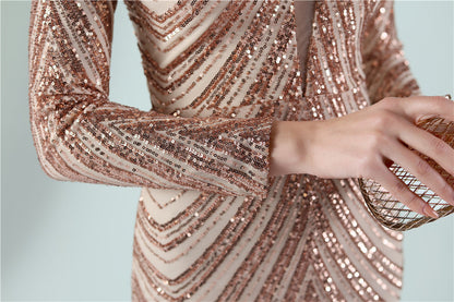 Sequined Fishtail Formal Dress