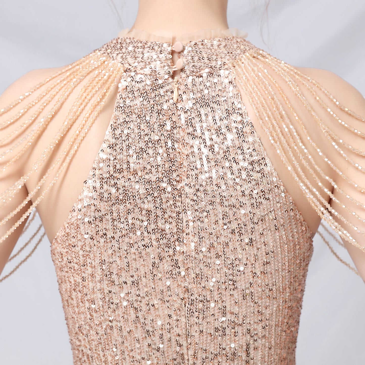 Beaded Hip Wrap Formal Dresses