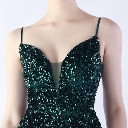 Azura Long Spaghetti Strap Evening Formal Gown