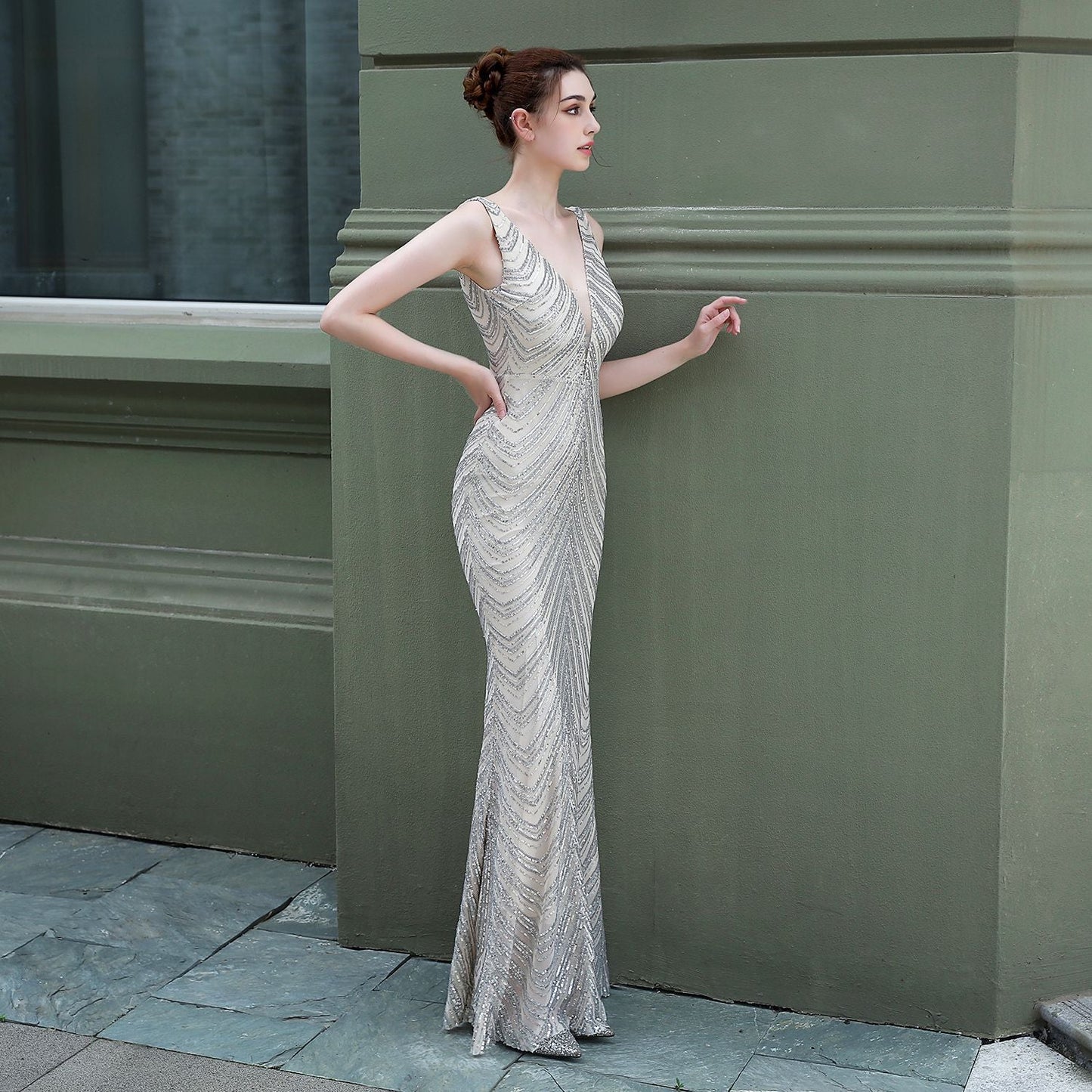Sequin Fishtail Formal Dress