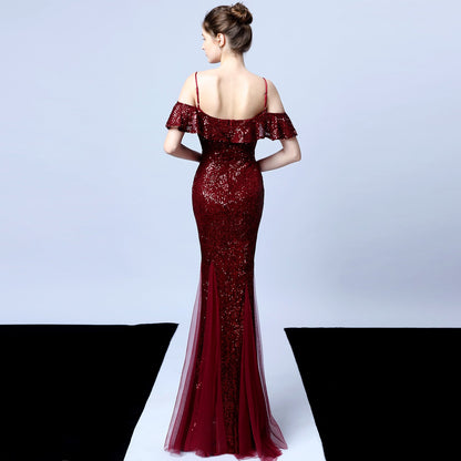 Silk Thread Fringe Beaded Formal Dresses