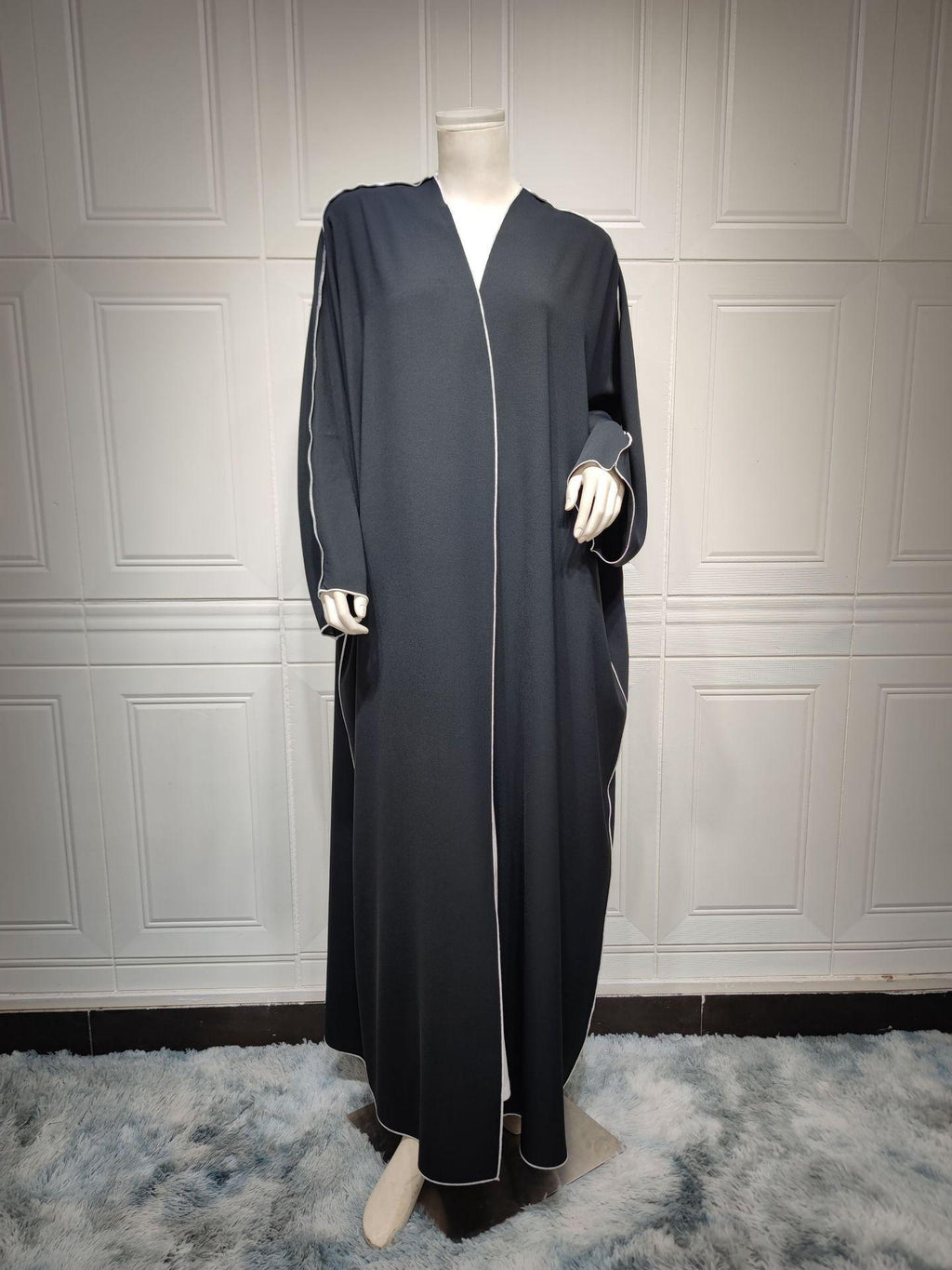 White Panelled Abaya Robe