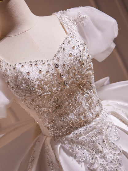 White Cocktail Dress with Beads