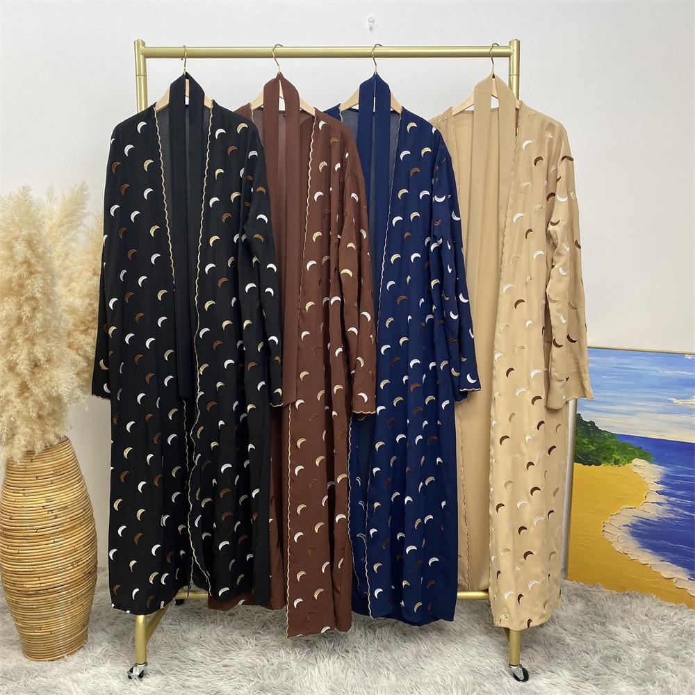 Explosions Heavy Industry Embroidery Cardigan Abaya