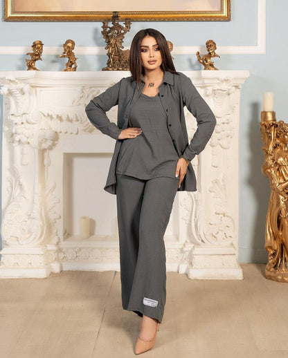 3pcs Set Long Sleeved Shirt Vest and Pants