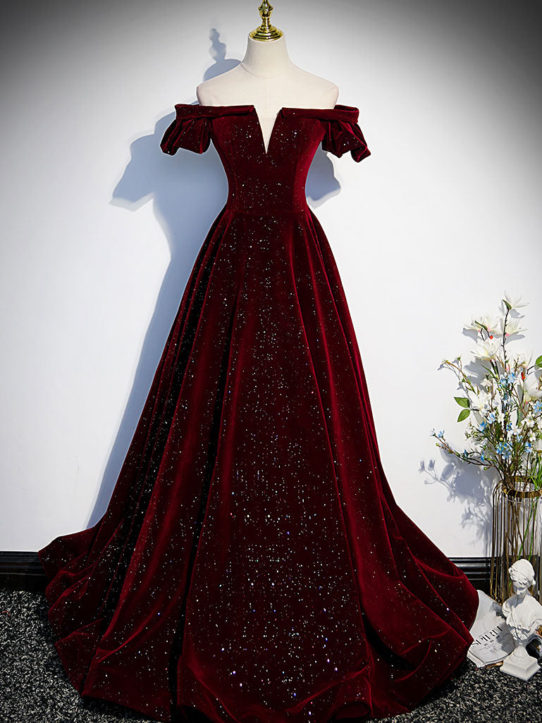 Burgundy velvet maxi dress