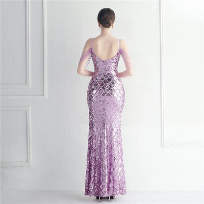 Beaded Illusion Beaded Formal Dress