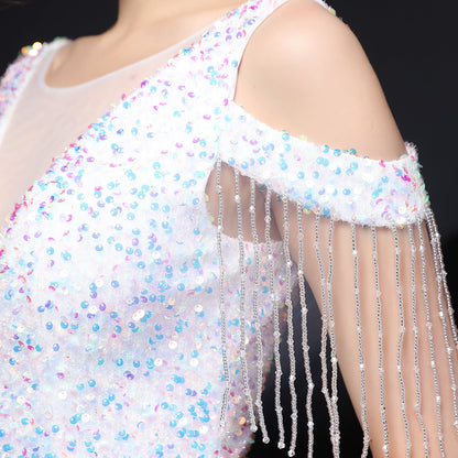 Illusion Beaded Formal Dress