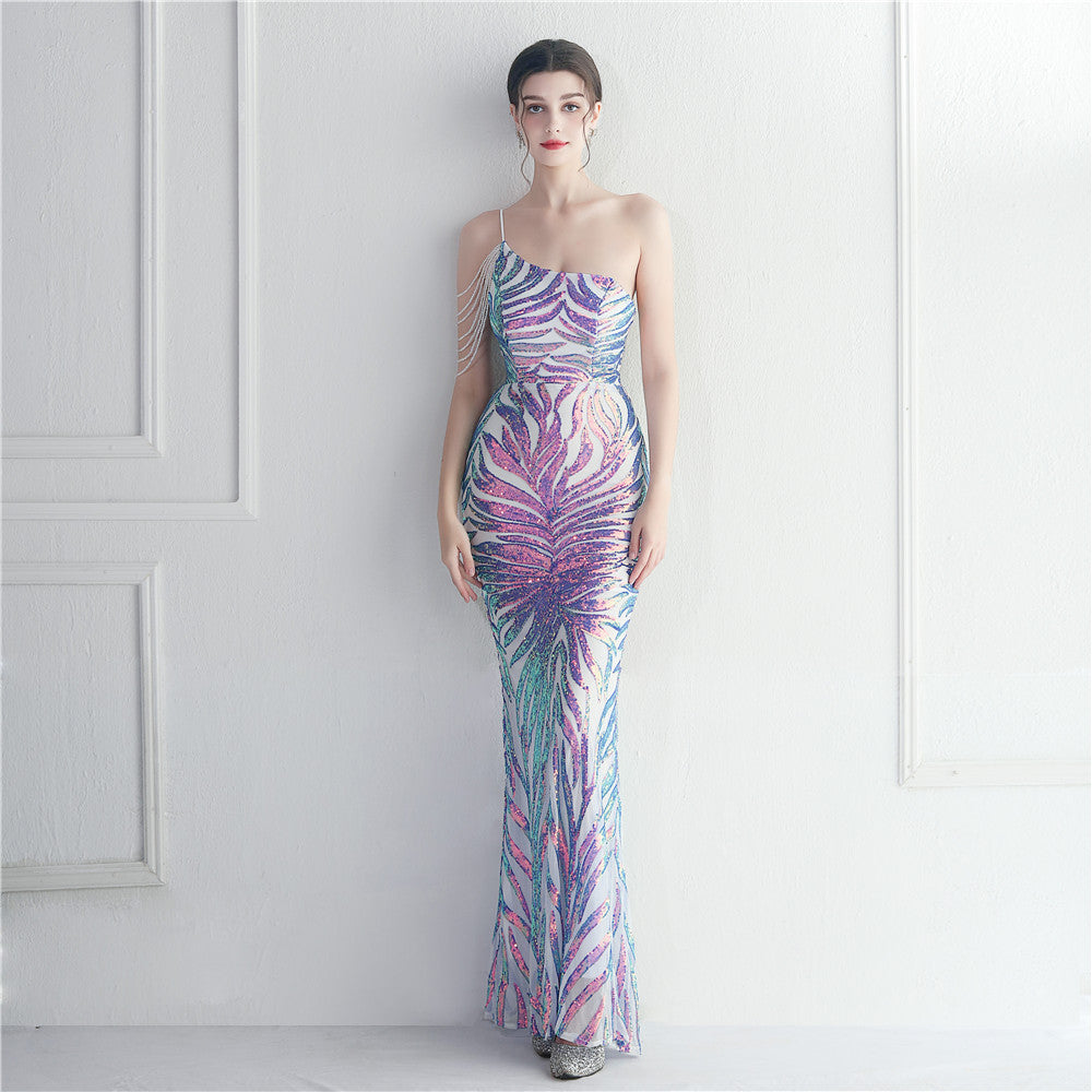 Beaded Sexy Halter Formal Dress