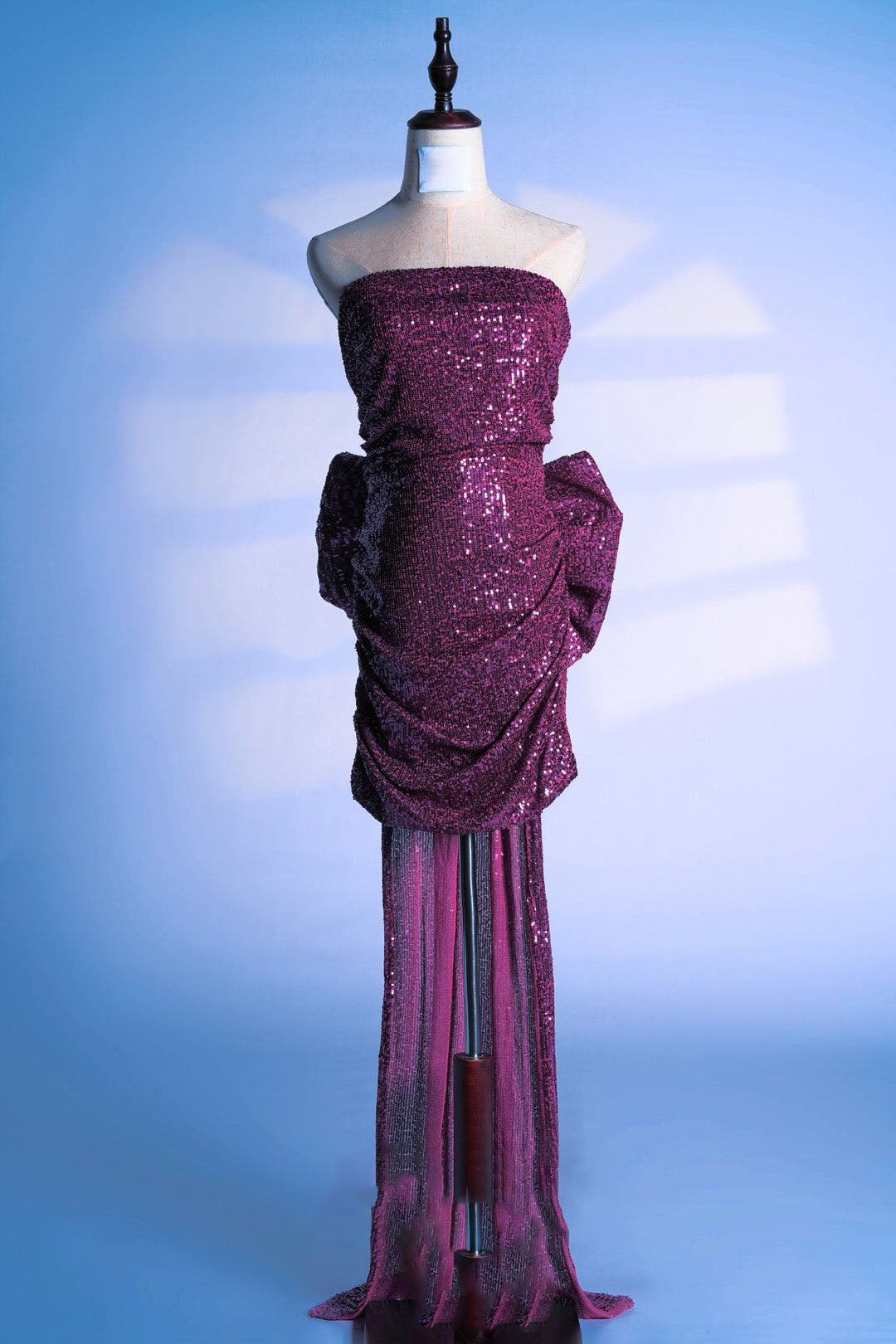 Bandage bow sequin mini dress in purple