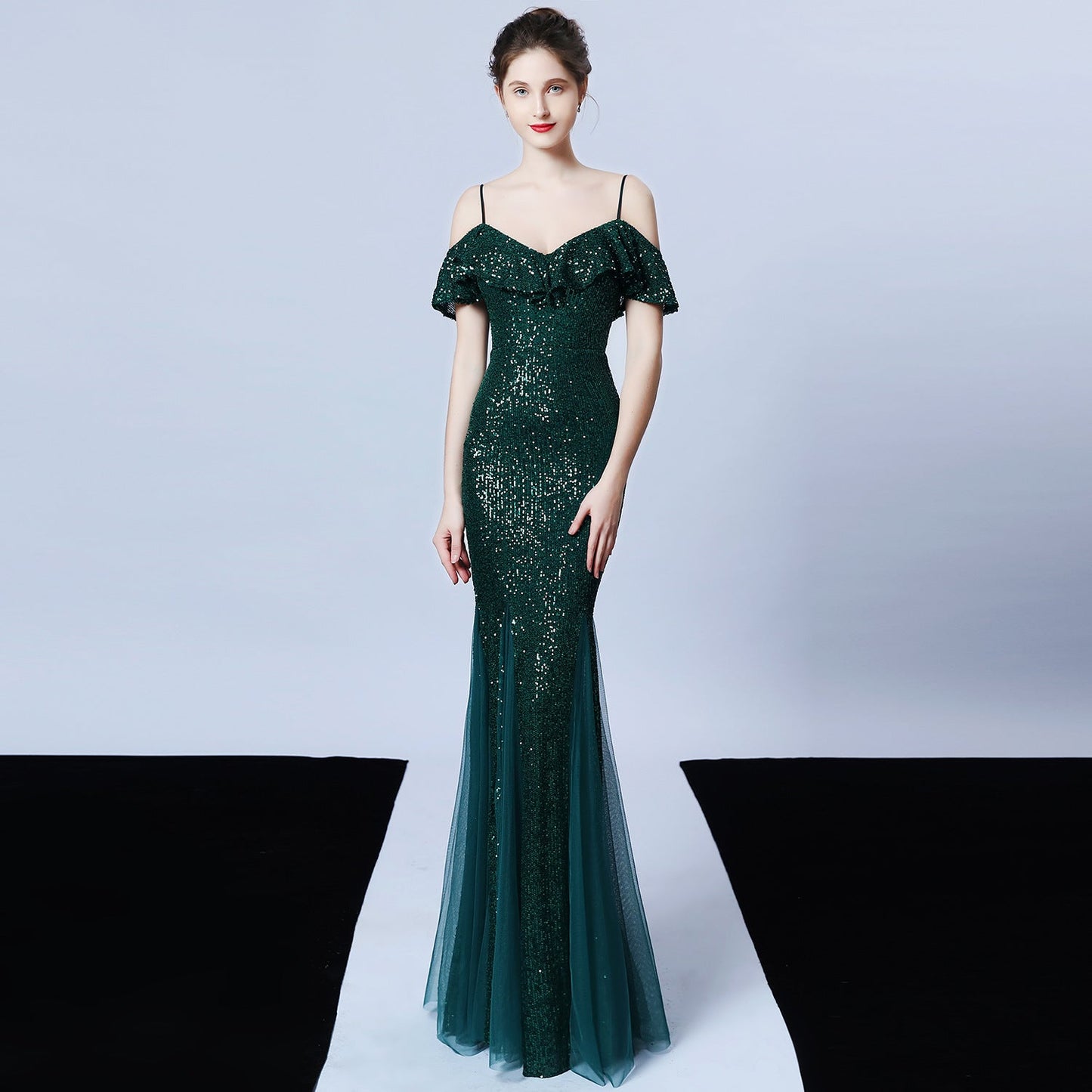 Silk Thread Fringe Beaded Formal Dresses