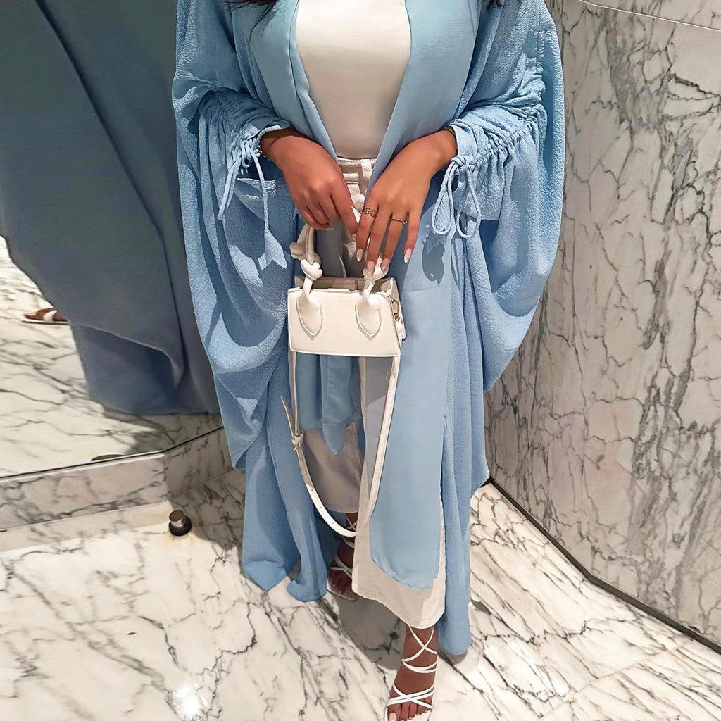 Muslim Solid Bat Sleeves Casual Cardigan