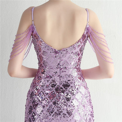 Beaded Illusion Beaded Formal Dress