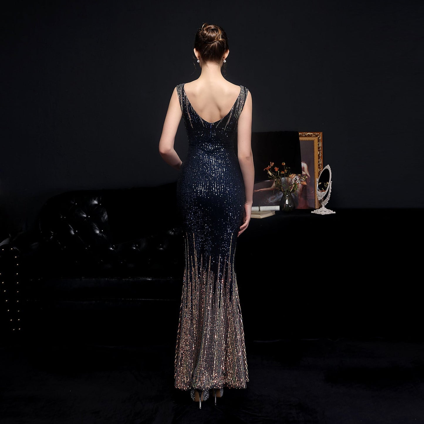 Sleeveless Sequin Formal Dress