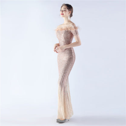 Mireille Off Shoulder High-End Evening Formal Dress