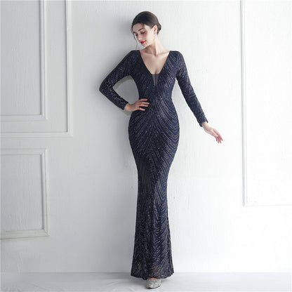 Sequined Fishtail Formal Dress