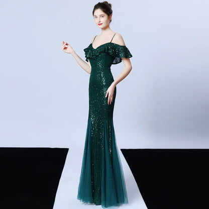 Silk Thread Fringe Beaded Formal Dresses