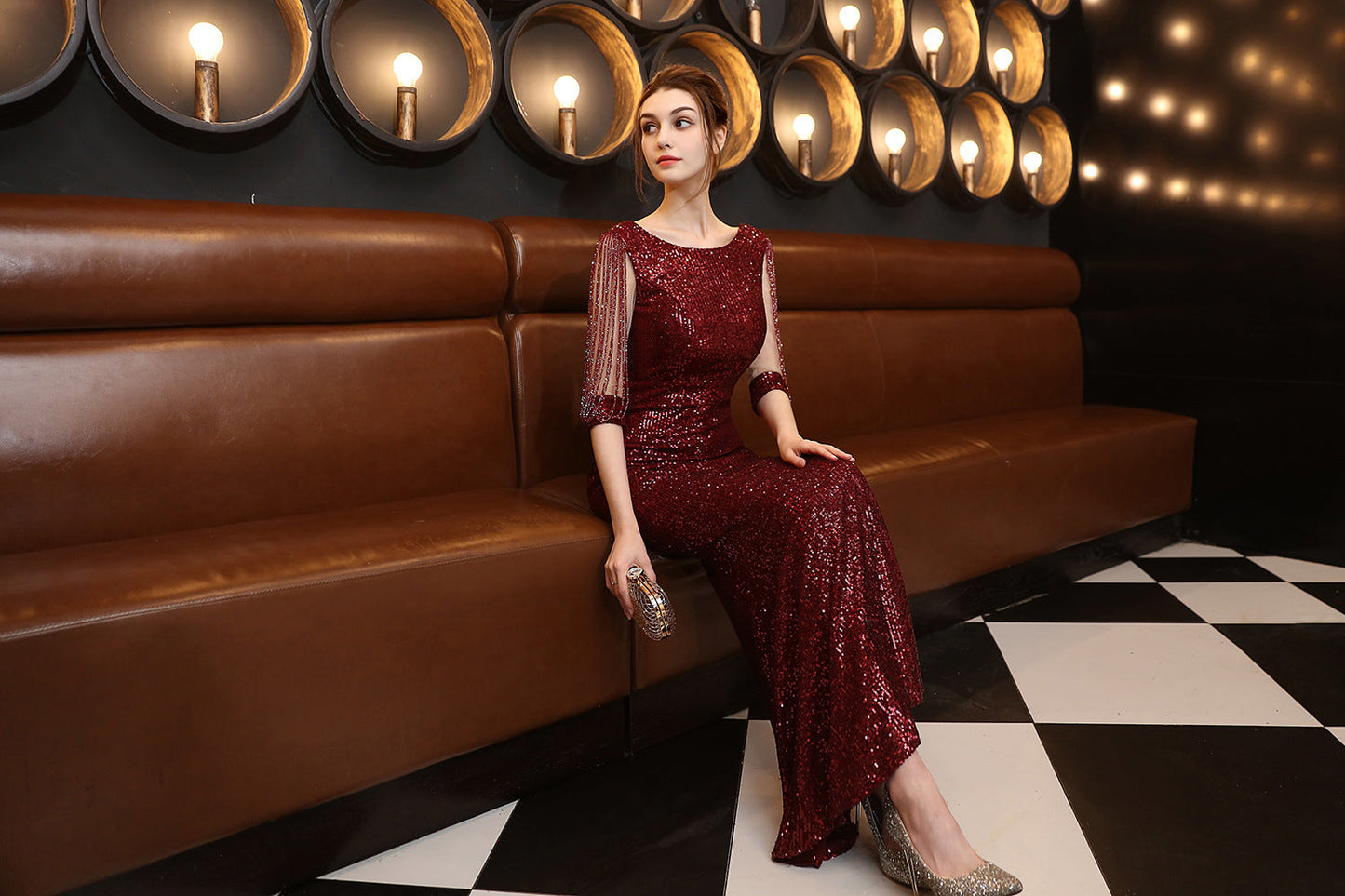 Sleeveless Sequin Formal Dress