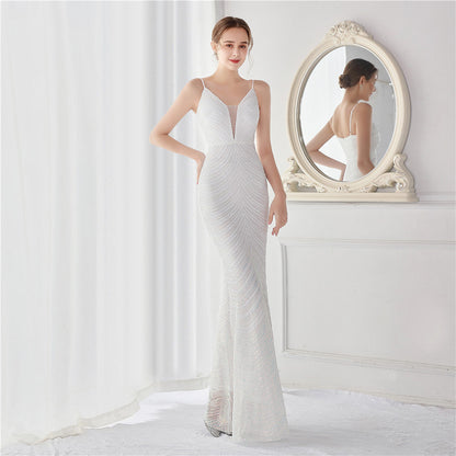Wave Gradient Beaded Formal Dress