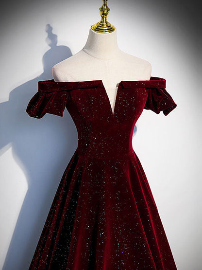 Burgundy velvet maxi dress