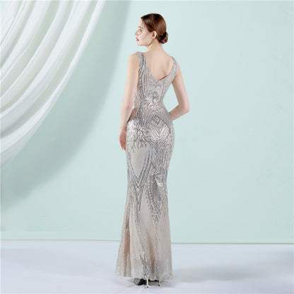 Sleeveless Sequin Formal Dress