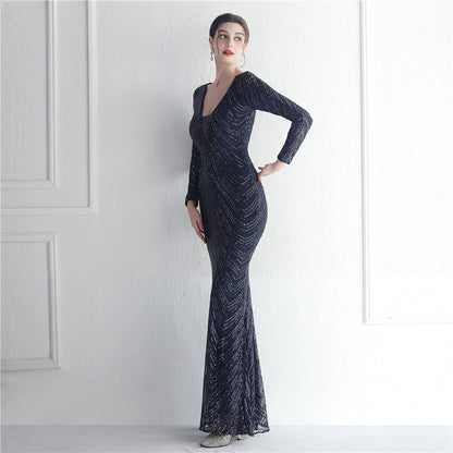 Sequined Fishtail Formal Dress