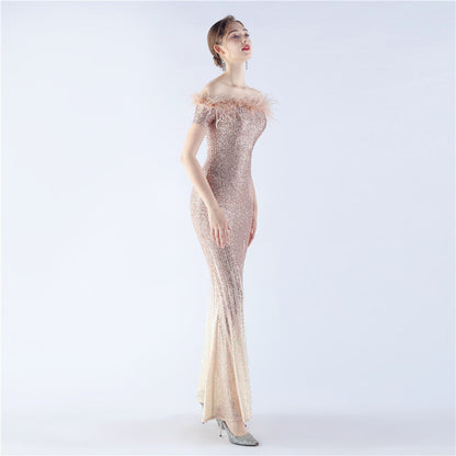 Mireille Off Shoulder High-End Evening Formal Dress